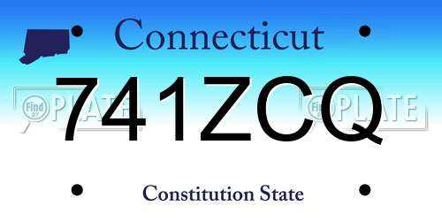 741ZCQ Connecticut License Plate