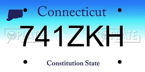 741ZKH Connecticut License Plate