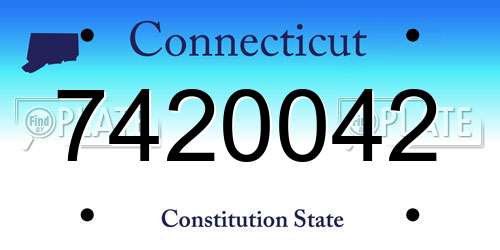 7420042 Connecticut License Plate