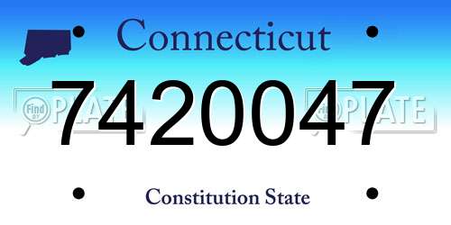 7420047 Connecticut License Plate