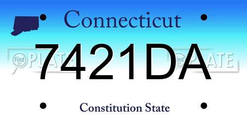 7421DA Connecticut License Plate
