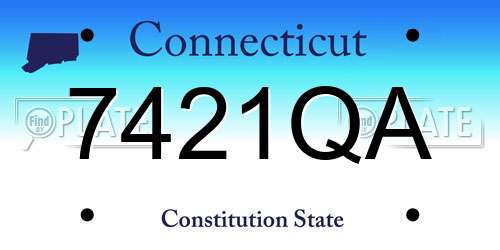 7421QA Connecticut License Plate