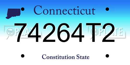 74264T2 Connecticut License Plate