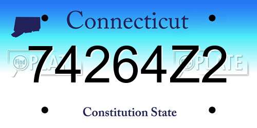 74264Z2 Connecticut License Plate