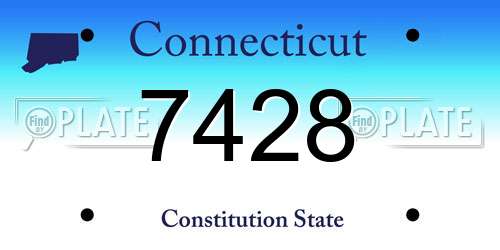 7428 Connecticut License Plate