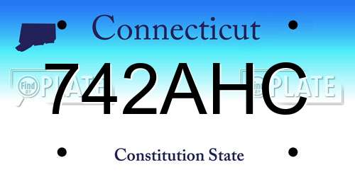 742AHC Connecticut License Plate