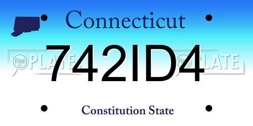 742ID4 Connecticut License Plate