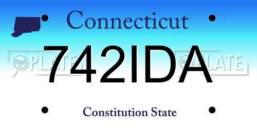 742IDA Connecticut License Plate