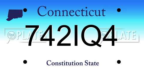 742IQ4 Connecticut License Plate