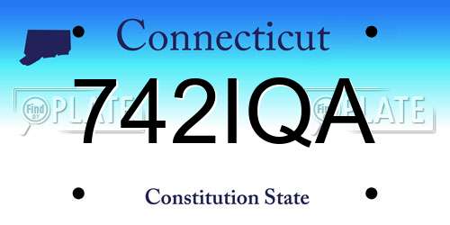 742IQA Connecticut License Plate
