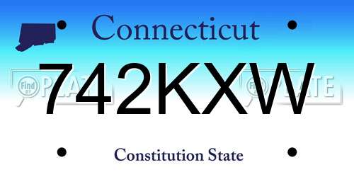 742KXW Connecticut License Plate