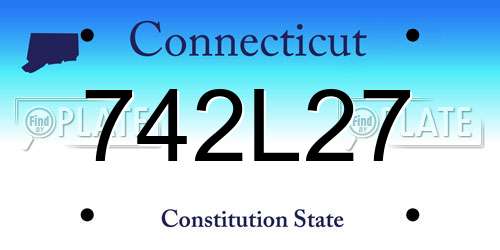 742L27 Connecticut License Plate