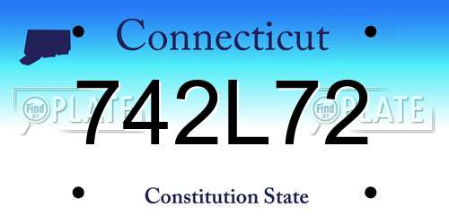 742L72 Connecticut License Plate