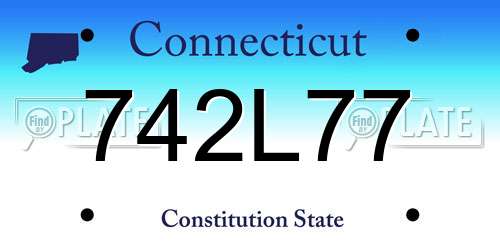 742L77 Connecticut License Plate