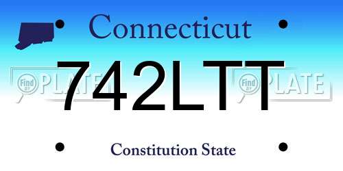 742LTT Connecticut License Plate
