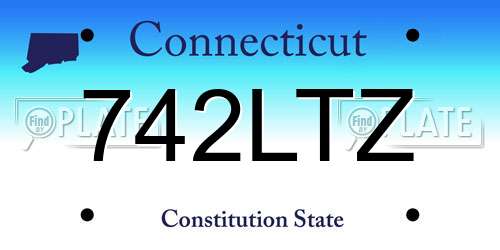 742LTZ Connecticut License Plate