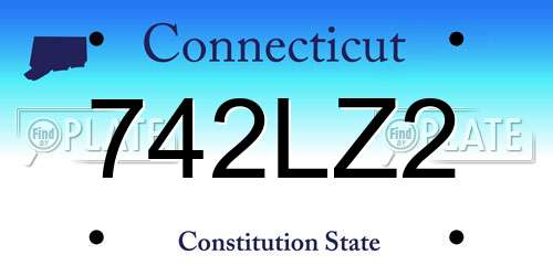 742LZ2 Connecticut License Plate