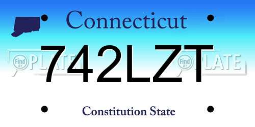 742LZT Connecticut License Plate