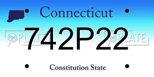 742P22 Connecticut License Plate