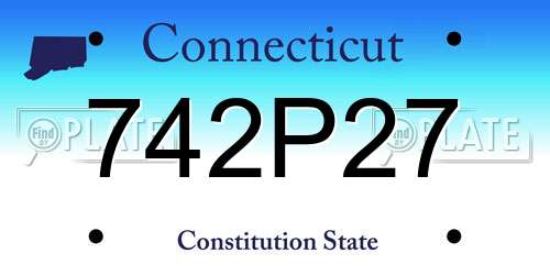 742P27 Connecticut License Plate