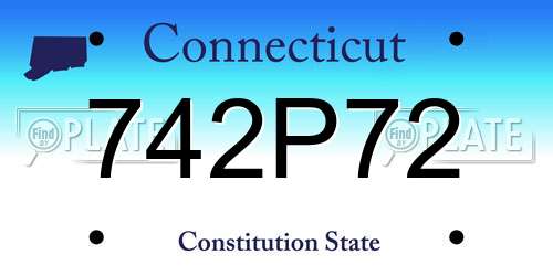 742P72 Connecticut License Plate