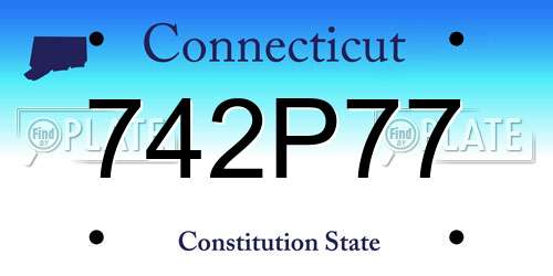 742P77 Connecticut License Plate