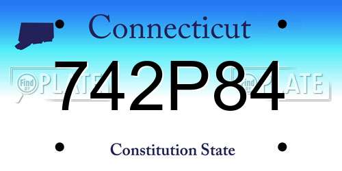 742P84 Connecticut License Plate