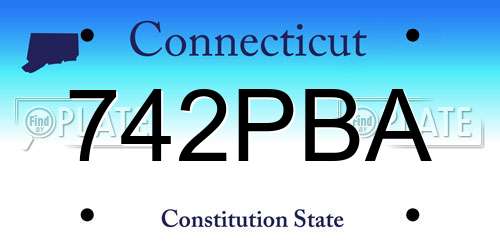 742PBA Connecticut License Plate