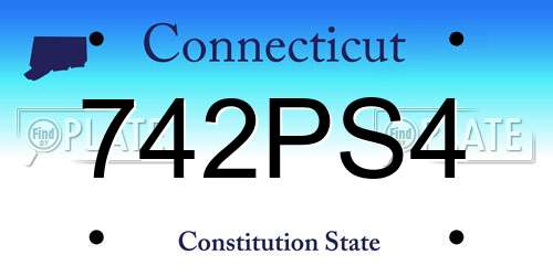 742PS4 Connecticut License Plate