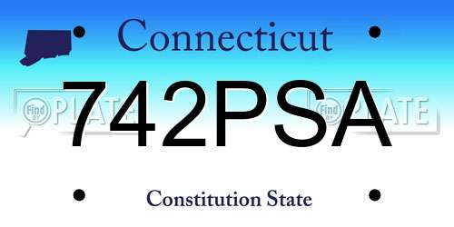742PSA Connecticut License Plate