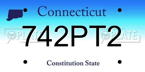 742PT2 Connecticut License Plate