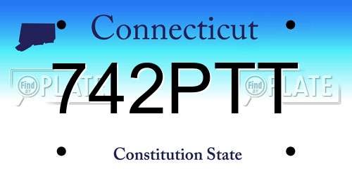 742PTT Connecticut License Plate