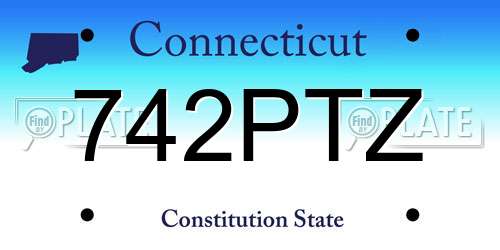 742PTZ Connecticut License Plate