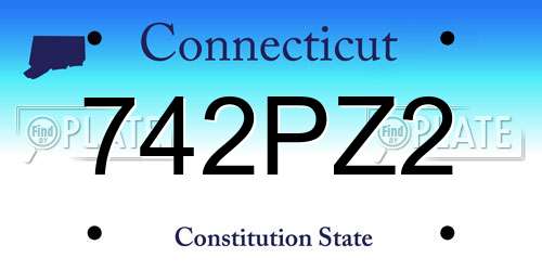 742PZ2 Connecticut License Plate