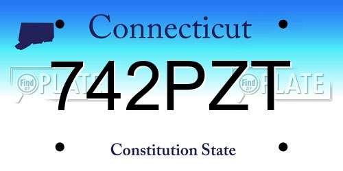 742PZT Connecticut License Plate