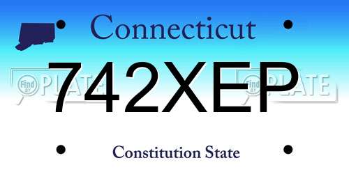 742XEP Connecticut License Plate