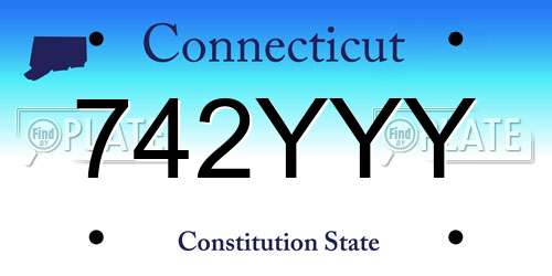 742YYY Connecticut License Plate