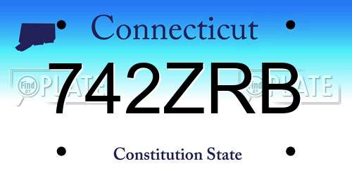 742ZRB Connecticut License Plate