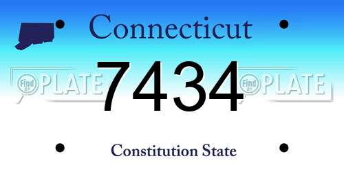7434 Connecticut License Plate