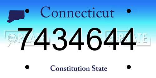 7434644 Connecticut License Plate