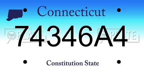 74346A4 Connecticut License Plate