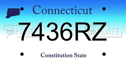 7436RZ Connecticut License Plate