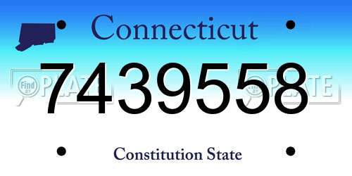 7439558 Connecticut License Plate