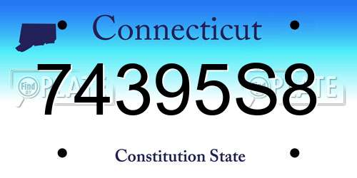 74395S8 Connecticut License Plate