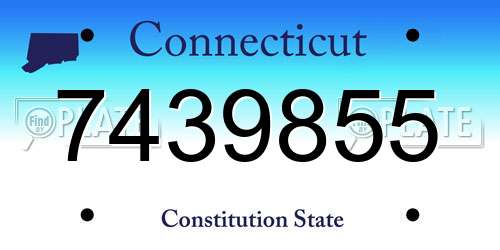 7439855 Connecticut License Plate