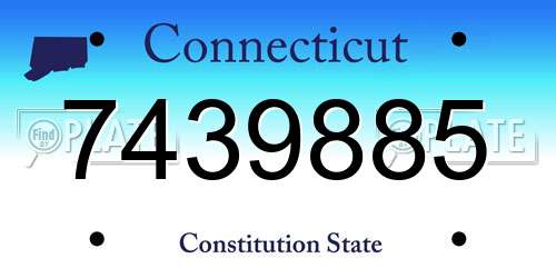 7439885 Connecticut License Plate