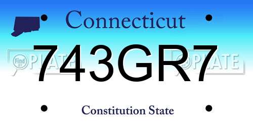 743GR7 Connecticut License Plate