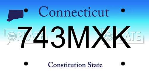 743MXK Connecticut License Plate