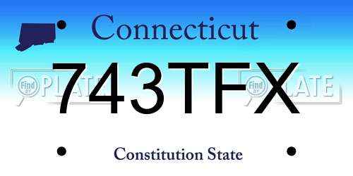 743TFX Connecticut License Plate
