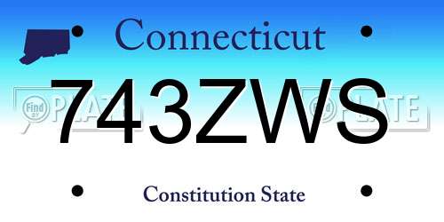 743ZWS Connecticut License Plate